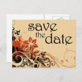 保存する日付：花風： 案内ポストカード (正面/裏面)