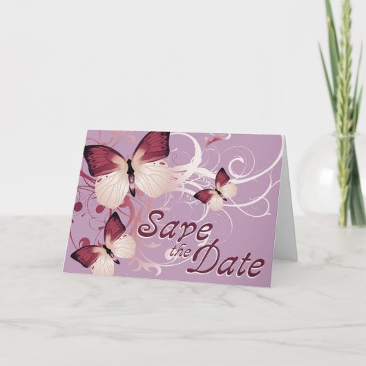 保存する日付：蝶： 案内状 (正面)