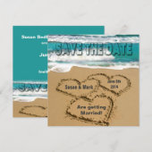 保存する日 - 結婚式 - ビーチ / 海 招待状 (正面/裏面)