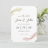 保存の日おしゃれな葉の結婚式 招待状 (スタンド正面)