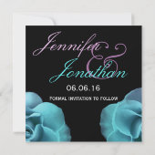 保存の日付の発表を結婚している青い紫色のバラ セーブザデート (裏面)