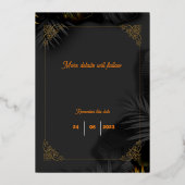 保存の日付 - 任意の行事 - 編集可能 箔招待状 (裏面)