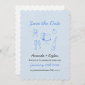 保存の日付 招待状 (正面/裏面)