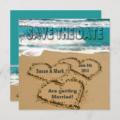 保存の日付 - 結婚式 - ビーチ / 海 招待状 (正面/裏面)