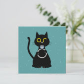 保存の日付 - 面白い猫の結婚式のカード 招待状 (スタンド正面)