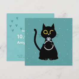 保存の日付 - 面白い猫の結婚式のカード 招待状