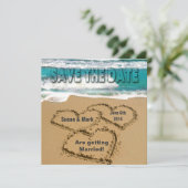 保存の日程 - 結婚式 - ビーチ / 海 招待状 (スタンド正面)