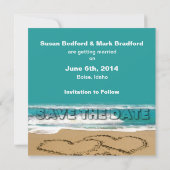 保存の日程 - 結婚式 - ビーチ / 海 招待状 (裏面)