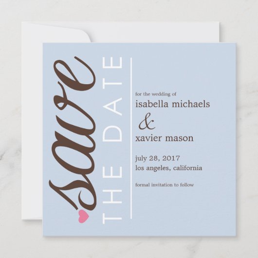 保存の日程 | 青い保存の日程のお知らせ セーブザデート (正面)