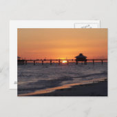 保存の日/カスタマイズ可能なサンセットビーチ 案内ポストカード (正面/裏面)