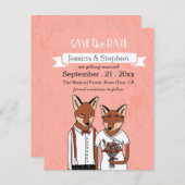 保存の日 - ラブリーなキツネのカード セーブザデート (正面/裏面)