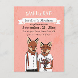 保存の日 - ラブリーなキツネのカード セーブザデート