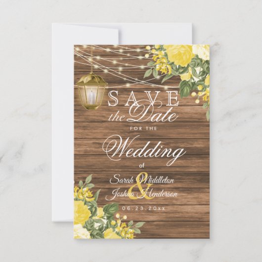 保存の日 木、ランタンと黄色の花 セーブザデート (正面)