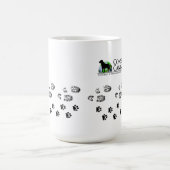 保存の犬のマグの足のプリントおよびブーツのプリント コーヒーマグカップ (中央)