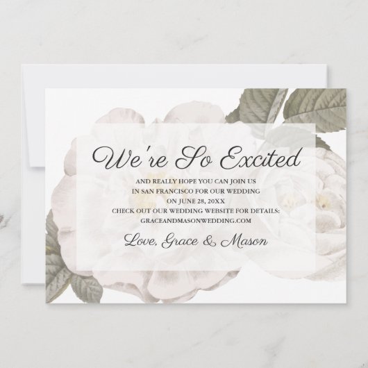 保存を植物の写真が付いている日付結婚することは上がりました セーブザデート (裏面)