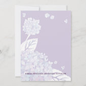 保存を結婚している甘いアジサイ日付の招待状 セーブザデート (裏面)