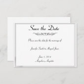 保存を結婚している白黒の優雅の花嫁日付 セーブザデート (正面/裏面)