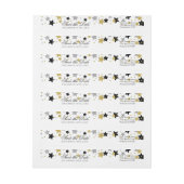 保存を結婚して日付の金ゴールドのグリッターは紙吹雪を主演します ラップアラウンドラベル (シート)