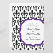 保存を結婚します日付|ニュー・オーリンズ|の紫色 セーブザデート (正面/裏面)