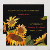 保存を結婚するヒマワリ日付の招待状 セーブザデート (正面/裏面)
