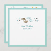 保存を結婚するビーチのビーチサンダル日付 セーブザデート (正面/裏面)