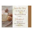 保存を結婚するビーチの海の貝日付カード