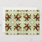 保存を結婚するヴィンテージ日付のハチドリの花 セーブザデート (裏面)