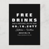 保存を結婚する機知に富んだ自由な飲み物日付 案内ポストカード (正面)