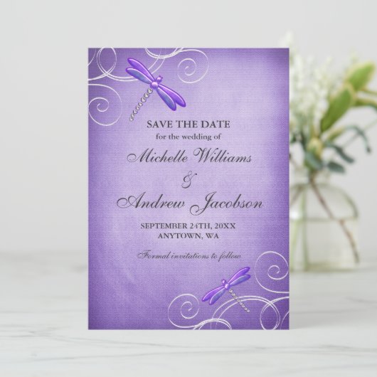 保存を結婚する紫色のトンボの渦巻日付 セーブザデート (スタンド正面)
