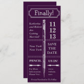 保存を結婚する黒板のヴィンテージ日付 セーブザデート (正面/裏面)