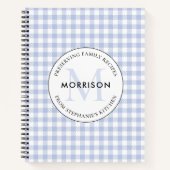 保存ファミリーレシピブルーモノグラムレシピ ノートブック (正面)