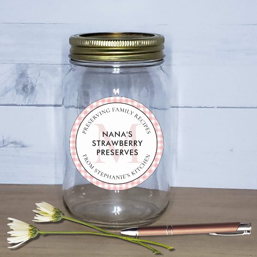 保存ファミリーレシピレッドジンガムモノグラム ラウンドシール