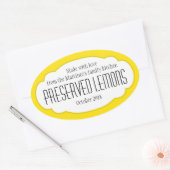 保存レモン楕円形の食品ラベルのシール 楕円形シール (封筒)