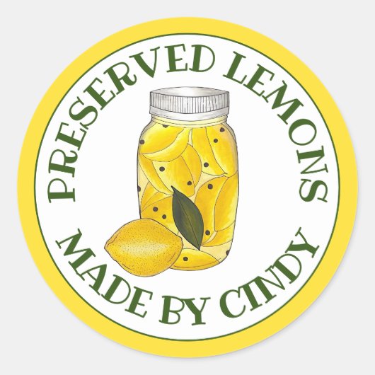 保存レモン 柑橘類 果物 自家製 保存 瓶詰め 手作り ラウンドシール (正面)