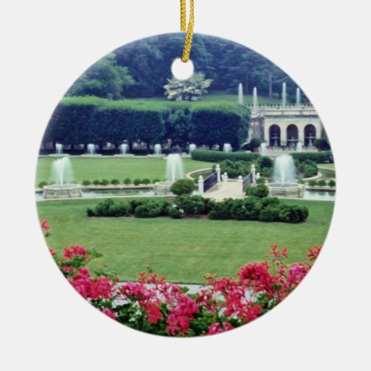 保存性のバルコニー、Longwoodガードからの赤い場面 セラミックオーナメント (正面)