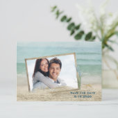 保存日のビーチ上のフォトフレーム セーブザデート (スタンド正面)