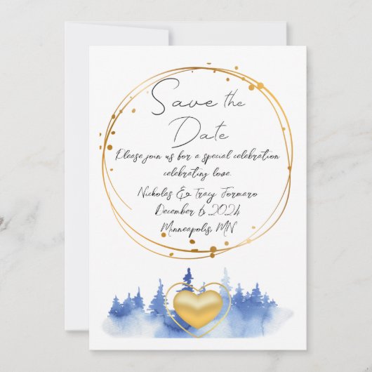 保存日を決めて 招待状 (正面)