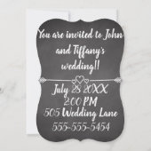 保存日カスタムブラックボード招待状 サンキューカード (裏面)