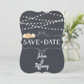 保存日カスタムブラックボード招待状 サンキューカード (スタンド正面)