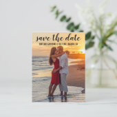 保存日カップルフォト婚約アナウンスB ポストカード (スタンド正面)