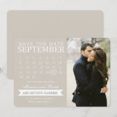 保存日カレンダーお知らせ| 結婚式 招待状 (正面/裏面)