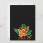 保存日カード カンナの花と蝶 招待状 (裏面)