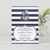 保存日ストライプの付フローラいかり 招待状 (スタンド正面)