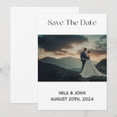 保存日付のお知らせカード 招待状 (正面/裏面)