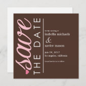 保存日付のお知らせ | ブラウンの保存日付発表 セーブザデート (正面/裏面)