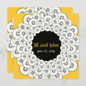 保存日付のお知らせ 黄色の花 招待状 (正面/裏面)