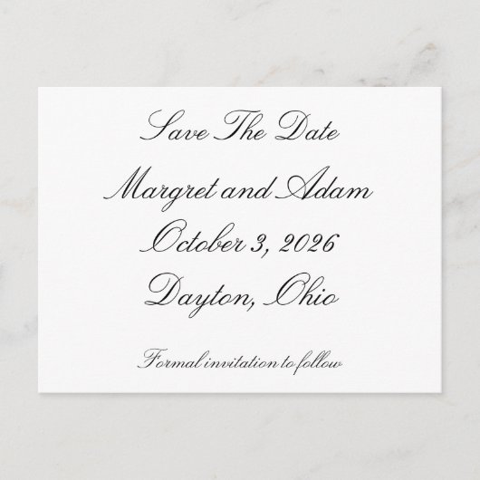 保存日付のポストカード インビテーションポストカード (正面)