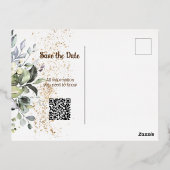 保存日付の箔押し招待状はがき 箔招待状ポストカード (裏面)