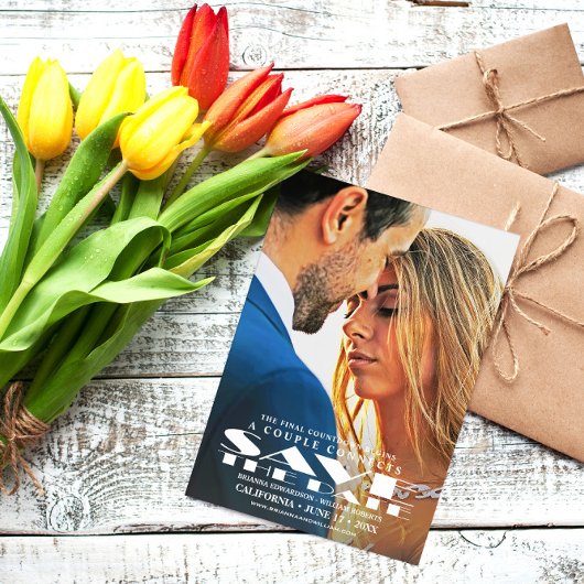 保存日付カード | 映画のポスター写真招待状 招待状