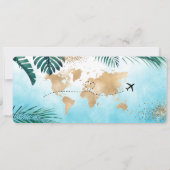 保存日付トロピカルパイナップル搭乗券 招待状 (裏面)